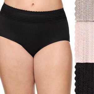 NWTS Warner’s Black, Pink, Taupe High-Waist Cotton Briefs size L/7 sealed 3PK